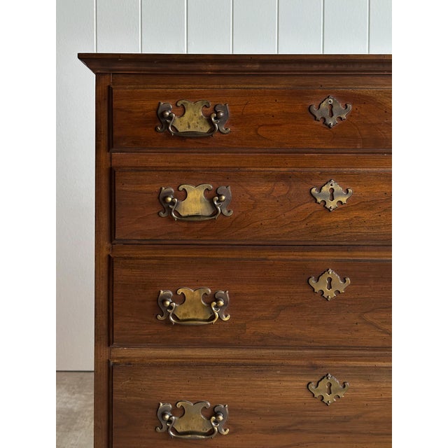 Pennsylvania House Late 20th Century Georgian Cherry Bachelor Chests, Pair For Sale - Image 4 of 18