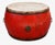 Monumental Antique 48" Chinese Ceremonial Drum Red Lacquered For Sale - Image 9 of 18