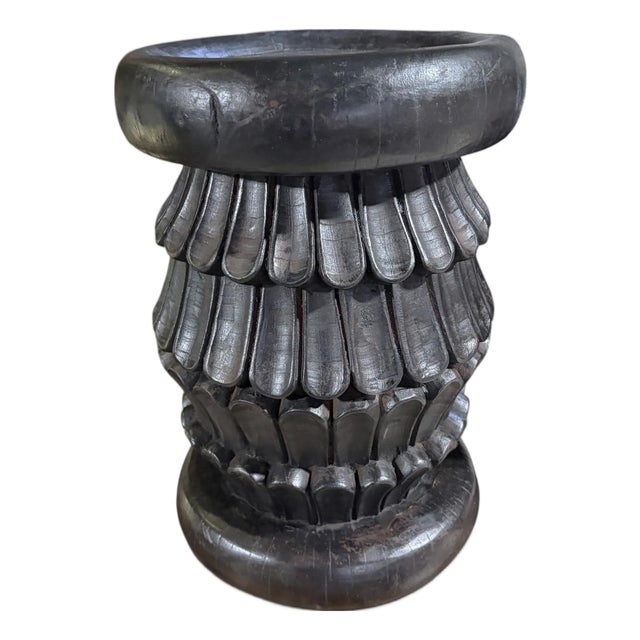Vintage Tribal Nobility Wood Bamileke Stool/Table Cameroon 16" H For Sale
