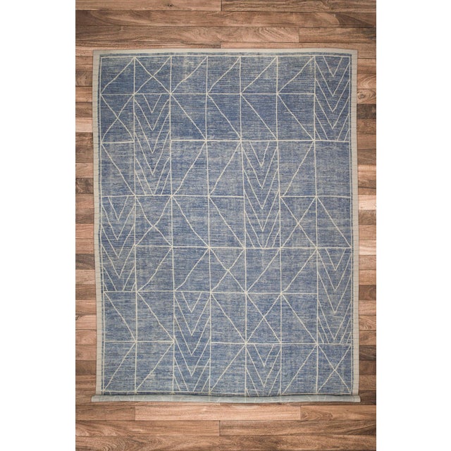 Blue Oriental Hand Knotted Rug Turkish Tulu Rug 12'7" x 19'3" For Sale - Image 8 of 8