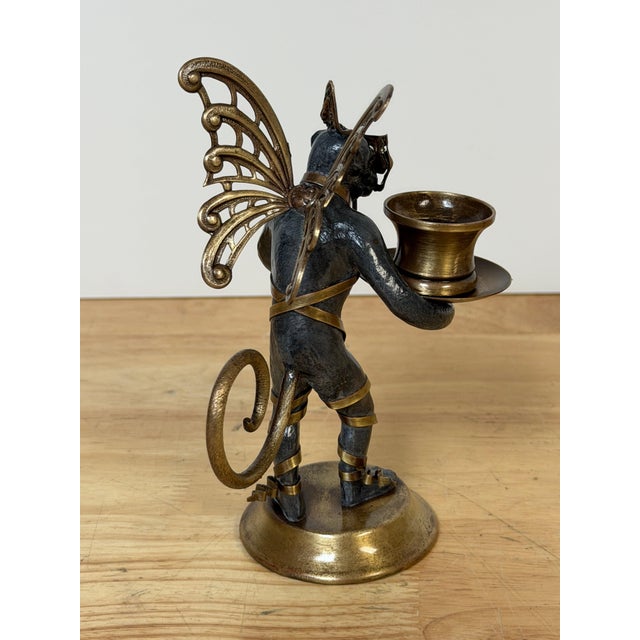 Pair Belle Époque Style Winged Monkey Masquerade Tragedy & Comedy Chambersticks For Sale - Image 17 of 17