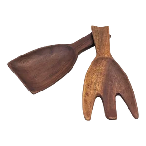 1950s Danish Teak Wood Salad Utensils, a Pair
