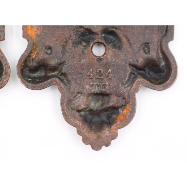 Pair of Victorian Cast Iron Sargent Pocket Door Plates For Sale - Image 6 of 6