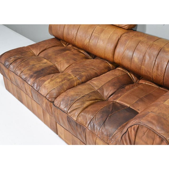 DS-88 Sectional Sofa or Daybed in Cognac Tan Leather from De Sede, Switzerland, 1970s, Set of 8 For Sale - Image 15 of 18
