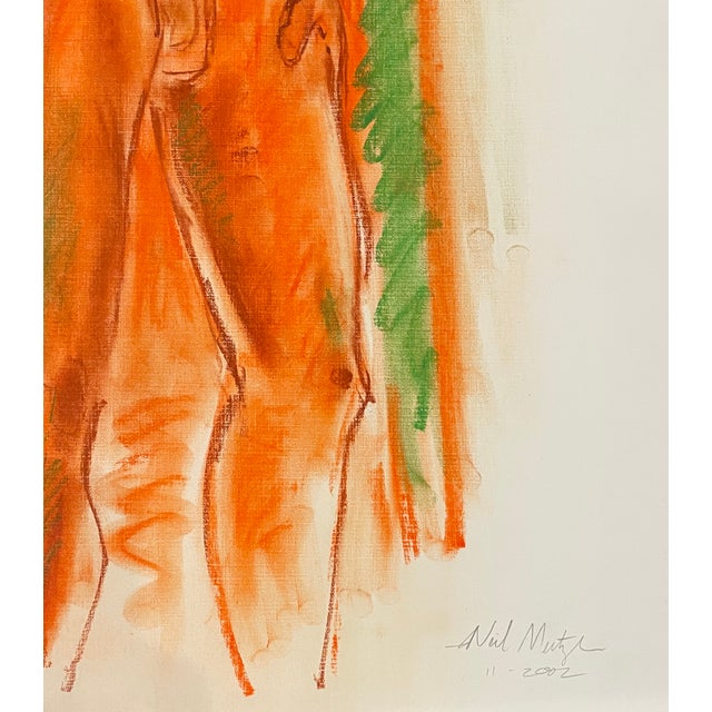 Nude male drawing from the estate of Northwest School artist Neil Meitzler (1930 - 2009). Pastel and mixed media on...