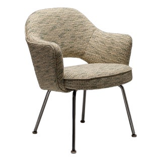 Model 71 Dining Chair in Green-Yellow Pierre Frey Fabric by Eero Saarinen for Knoll, 1960s For Sale