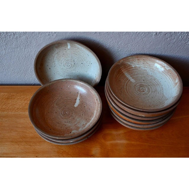 Brutalist Wabi Sabi Stoneware Plates, 1970s, Set of 10 For Sale - Image 4 of 9