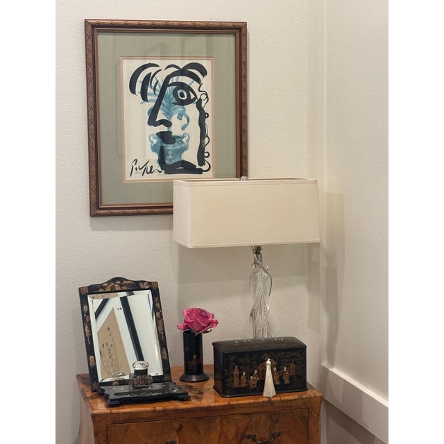 Chinoiserie Antique English Chinoiserie Black Japanned Dressing Table Mirror / Table Top Easel Mirror For Sale - Image 3 of 18