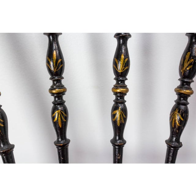 Set of Late 19th Century Napoleon III French Fabric and Painted Wood Chairs For Sale - Image 9 of 14