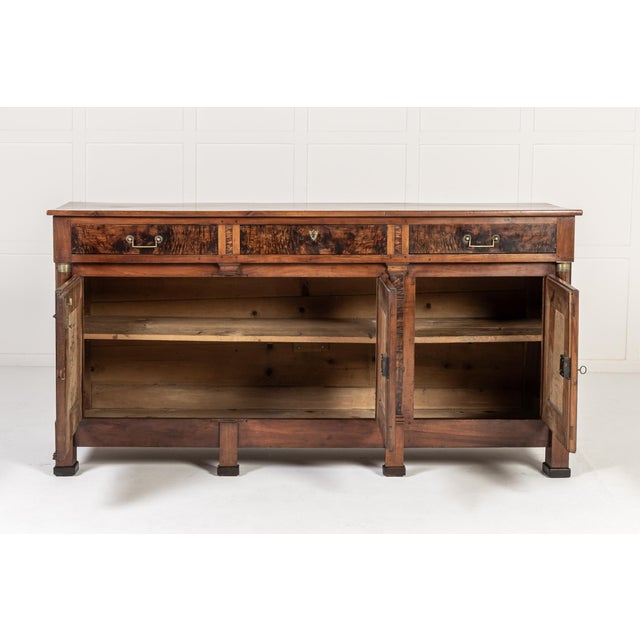 Antique French Credenza in Cherrywood and Burr Ash, 1700s For Sale - Image 4 of 12
