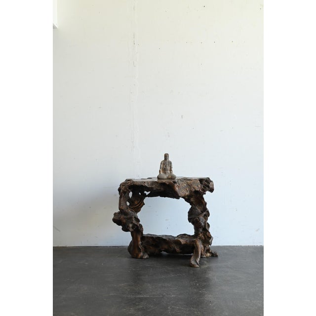 Antique Japanese Burl Wood Display Stand / Meiji-Showa / Organic One-of-a-Kind For Sale - Image 18 of 18