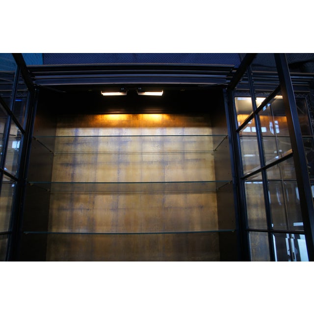 Mid 20th Century Union National Lacquered Chinoiserie Breakfront China Display Curio Cabinet 90", Attributed For Sale - Image 15 of 18