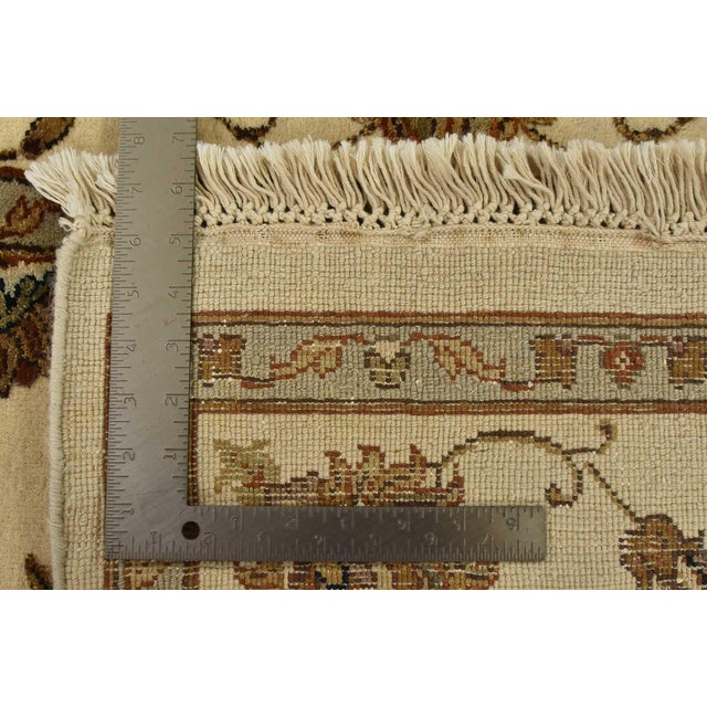 Agra Rug 4’11” X 7’2” Ivory Wool/Silk Traditional Hand-Knotted Oriental Carpet For Sale - Image 12 of 12