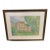 Italian Village Landscape Pastel in Decorative Green and Gilt Frame For Sale