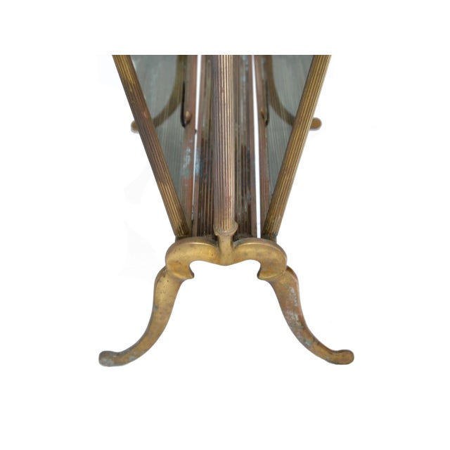 Jacques Adnet French Neoclassical Brass & Smoked Glass Magazine Rack For Sale - Image 10 of 13