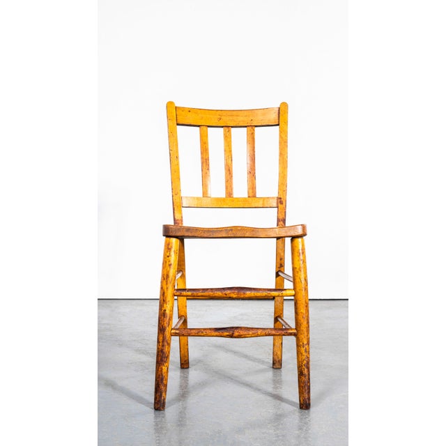 Brown Vintage Elm Chapel Dining Chair, 1940s, Set of 6 For Sale - Image 8 of 12