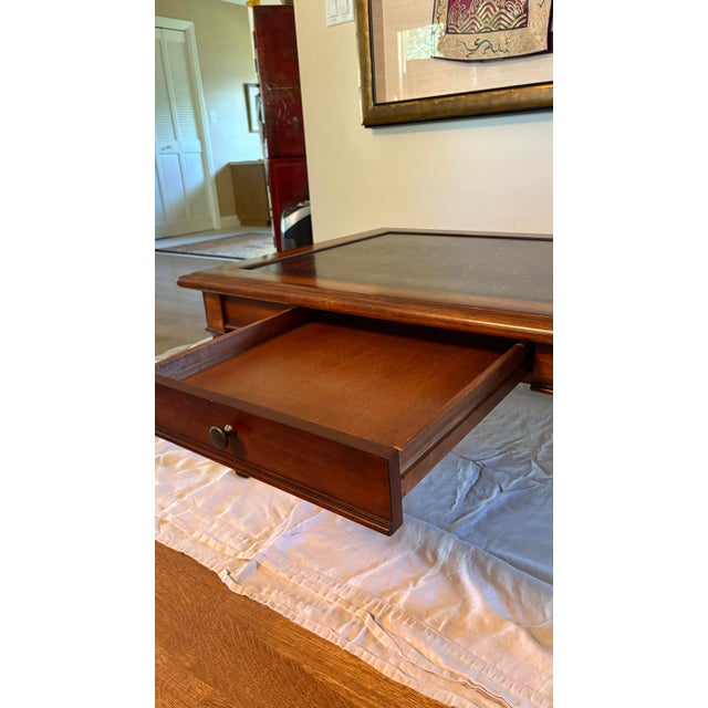 1990s Italian Provincial Coffee Table With Inset Brass Top, in the Style of Theodore Alexander For Sale - Image 10 of 12