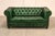 Chesterfield Style Green Leather Sofa For Sale - Image 12 of 16