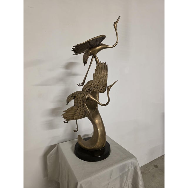 1940s Sculpture Depicting Grey Herons in Flight, 1940s, Brass For Sale - Image 5 of 15
