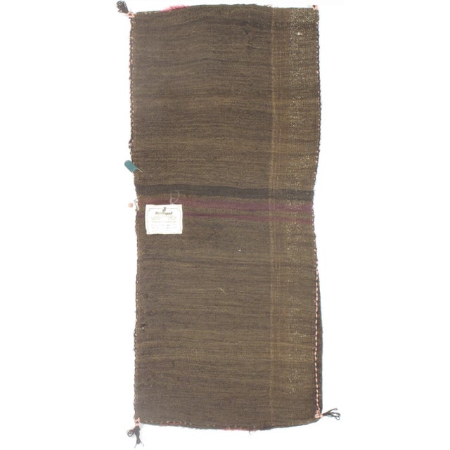 Vintage Shiraz Saddlebag, handwoven from pure wool on wool and influenced by primitive geometrical designs. From Persia.