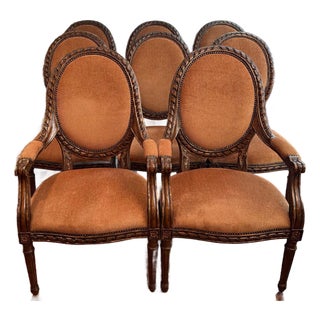 Set of 8 Marge Carson Louis XVI Style Dining Chairs For Sale