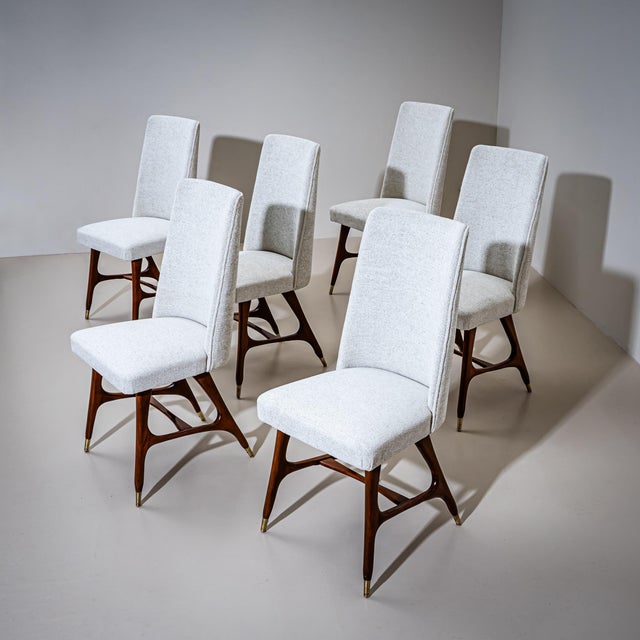 Set of Six Side Chairs, attributed to Melchiorre Bega (1898–1976), Italy, 1950s For Sale In New York - Image 6 of 11