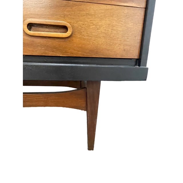 Mid-Century Modern Walnut Storage Cabinet / Credenza With Black Frame, 1950s For Sale - Image 13 of 17