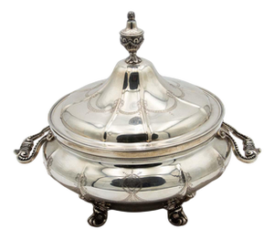 Silver Tureen with Engraved Floral Reliefs