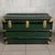 20th Century Green Wood and Metal Travel Trunk For Sale - Image 6 of 11