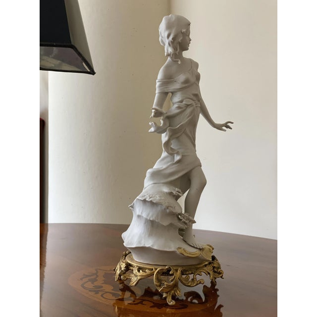 Vintage Italian Biscuit Porcelain & Bronze Figurine by Barbella For Sale - Image 12 of 18