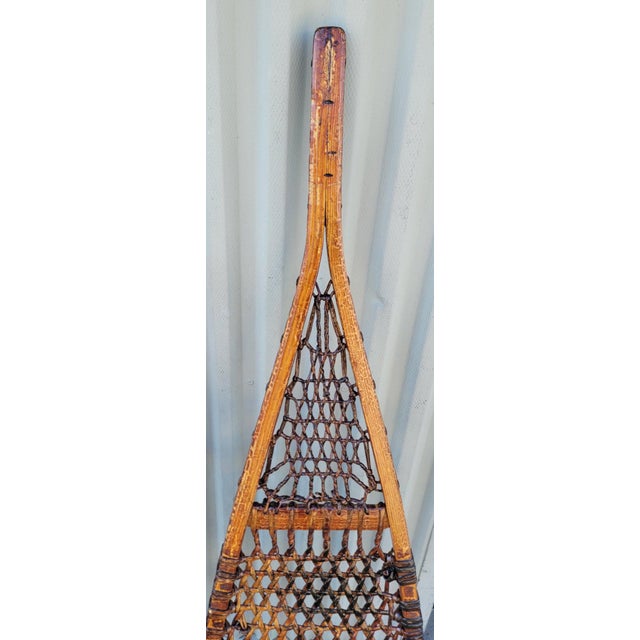Brown 1930s Pair of Wood and Leather Snow Shoes For Sale - Image 8 of 8