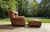 Traditional Chair and Ottoman Set in Saddle Toned Leather by Ralph Lauren For Sale - Image 3 of 17