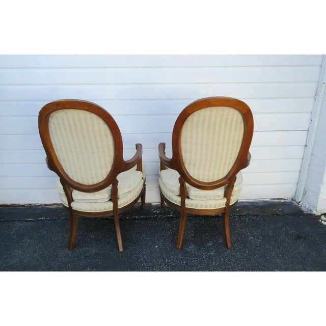 French French Distressed Side Living Bed Room Den Chairs- A Pair For Sale - Image 3 of 11