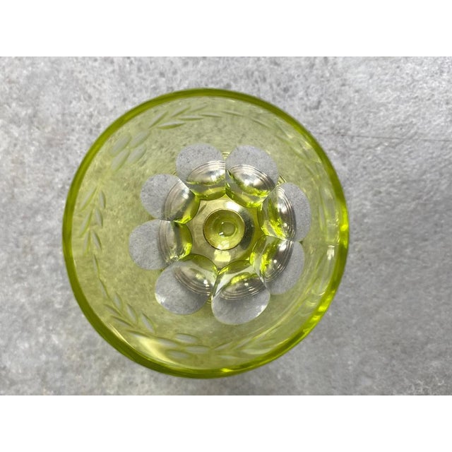 Silver Colored Cut Glasses on Silver Stems, 1930s, Set of 6 For Sale - Image 8 of 10