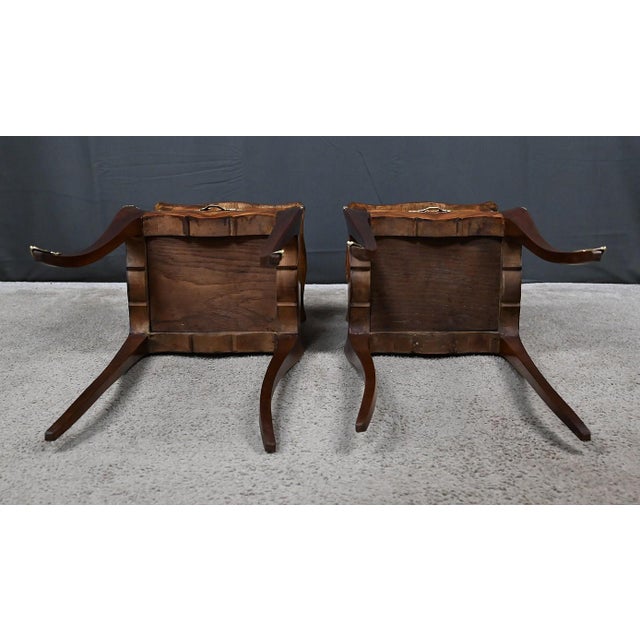 Mid-20th Century Louis XV Marquetry Bedside Tables, Set of 2 For Sale - Image 16 of 18