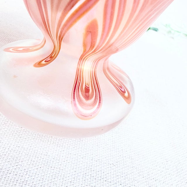 Mid-Century Glass Vase with Swirl Design and Bavarian Forest by Eisch, 1993 For Sale - Image 4 of 8