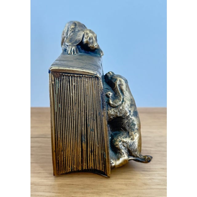 Mid-Century Modern Vintage Pm Craftsman Brass Bookend 430b Cocker Spaniels Dogs For Sale - Image 3 of 6