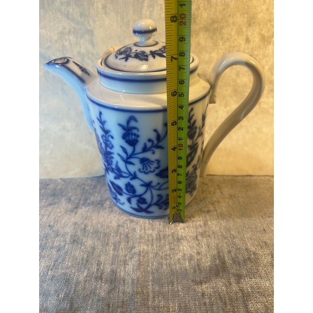 Miessen Blue Onion Porcelain Tea Pot/Coffee Pot With Lid For Sale - Image 11 of 12