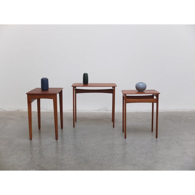 Nesting Tables in Teak and Oak by Svend Åge Madsen, 1960s, Set of 3 For Sale - Image 13 of 16