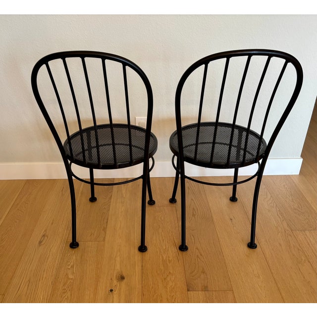 English Vintage Woodward Wrought Iron Cafe Chairs - Set of 2 For Sale - Image 3 of 18