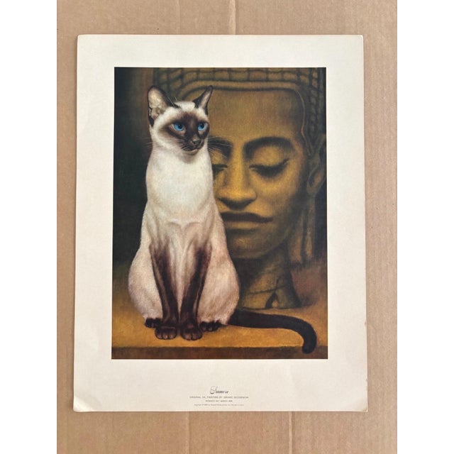Up for sale is this lovely vintage cat print by Girard Goodenow, published in 1965. This print, one of several of his...
