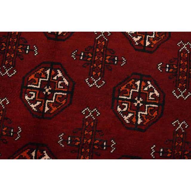 Baloch Runner 4’11” X 14’9” Red Wool Vintage Tribal Hand-Knotted Oriental Rug For Sale - Image 4 of 14