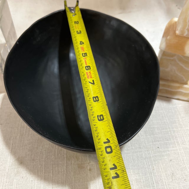 1970s Biomorphic Hand Fired Black Pottery Bowl For Sale In Atlanta - Image 6 of 8