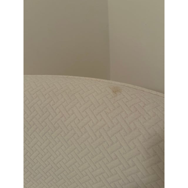 Hollywood Regency White Lacquer and White Quilted Slipper Chairs a Pair For Sale - Image 11 of 11