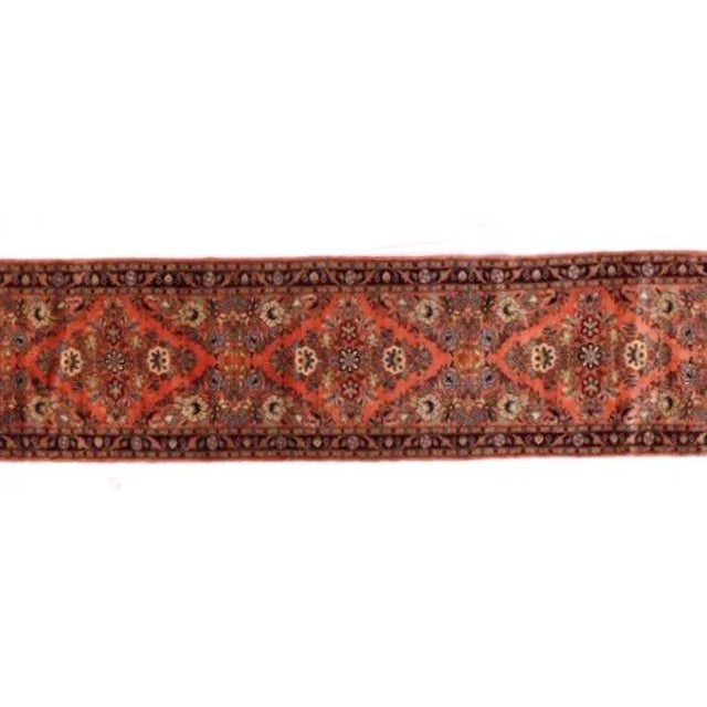 Wool pile genuine hand made very fine Persian Lillihan runner-