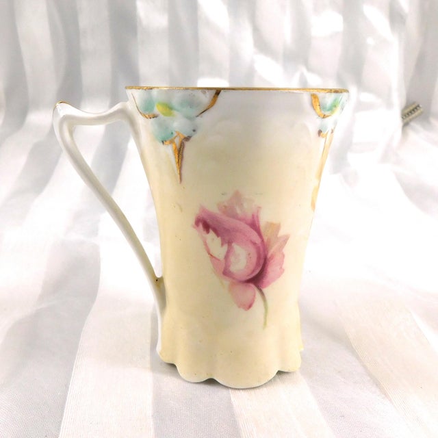 1920s Unmarked Floral Chocolate Pot Set With Six Cups For Sale - Image 13 of 13