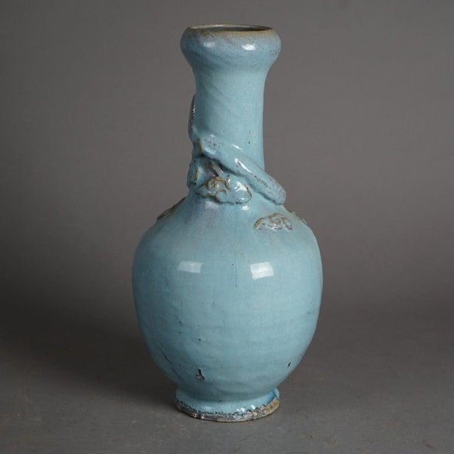 Antique Chinese Figural Art Pottery Dragon Vase C1920 For Sale - Image 4 of 8