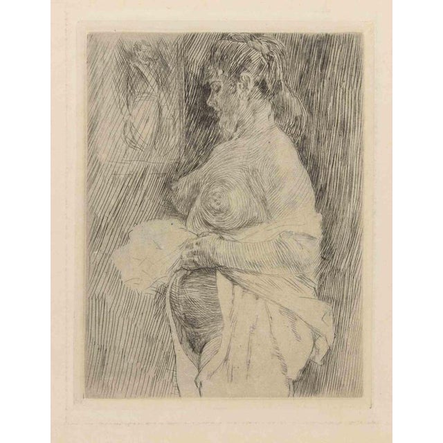 Félicien Rops, Nude, The Major Is So Difficult, 1884, Etching For Sale - Image 4 of 4