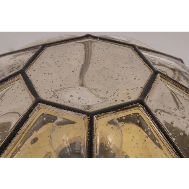 Metal Iron and Clear Glass Flush Mount by Limburg, Germany, 1960s For Sale - Image 7 of 13