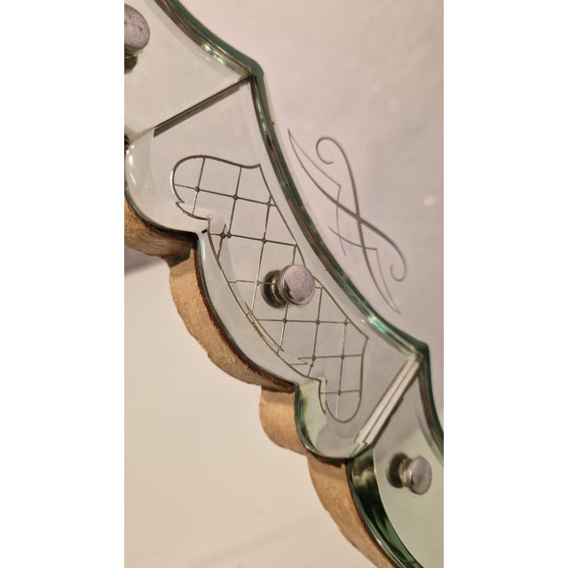 Table Mirror in Engraved Glass by Luigi Brusotti for Fontana Arte, 1940s For Sale - Image 9 of 16